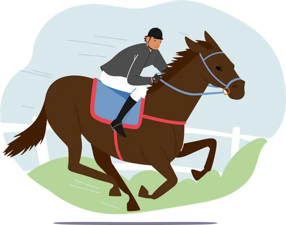Equestrian Sport and Horse Training Illustration