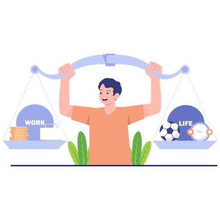 Bon équilibre entre vie professionnelle et vie privée  Illustration