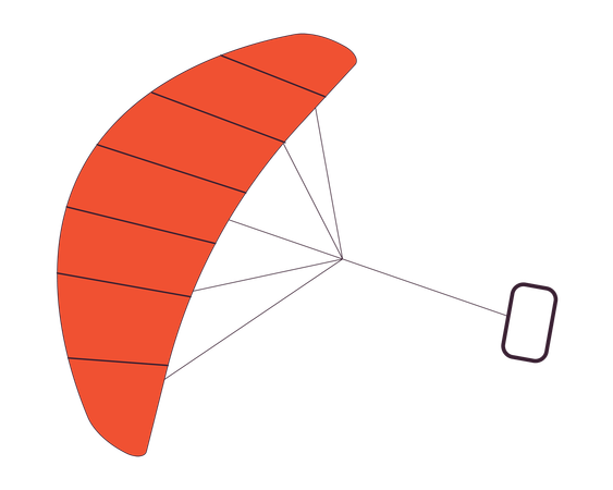 Kite de equipamento de kitesurf  Ilustração
