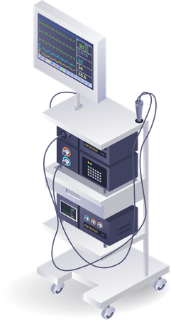 Sistema de paciente para endoscopia de equipamento médico  Ilustração