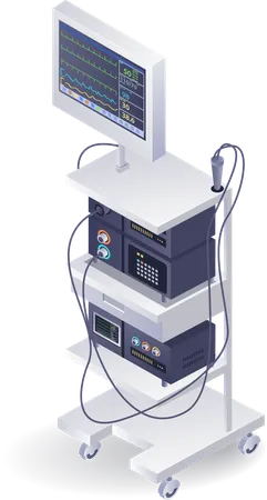 Sistema de paciente para endoscopia de equipamento médico  Ilustração