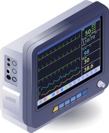 Monitor de paciente para equipamentos médicos  Ilustração