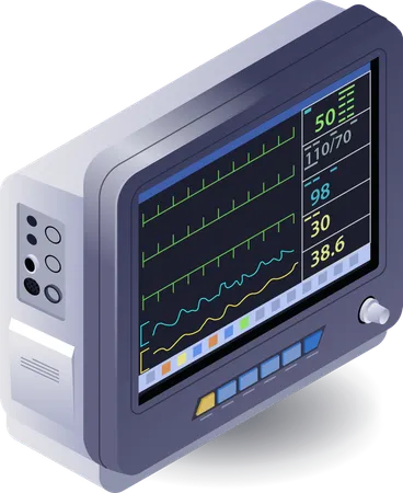 Monitor de paciente para equipamentos médicos  Ilustração