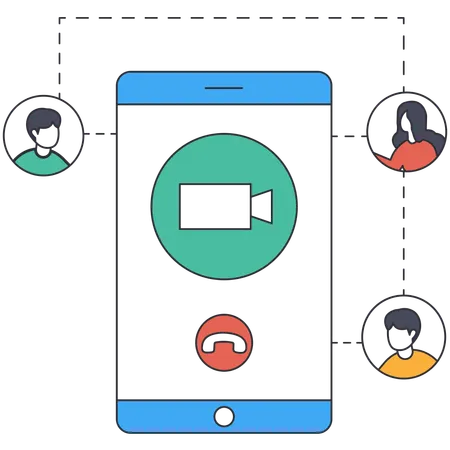 Équipe commerciale organisant des réunions en ligne  Illustration