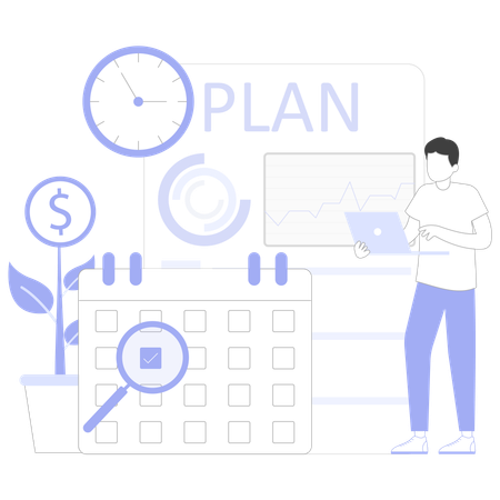 Équipe commerciale effectuant la planification du projet  Illustration