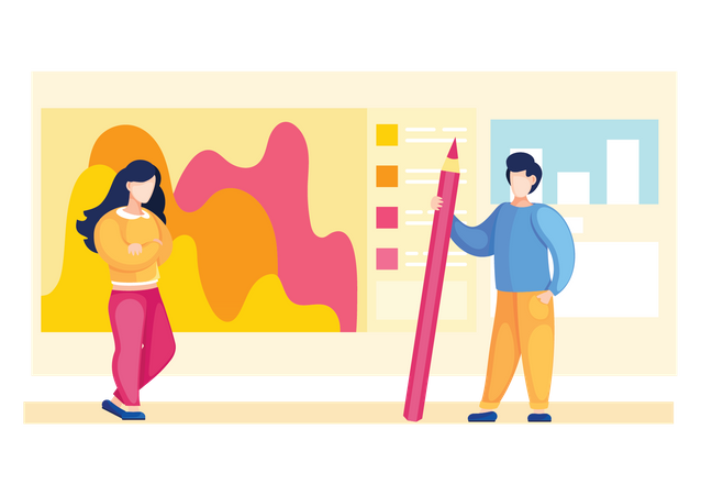 Équipe commerciale discutant de l'analyse  Illustration