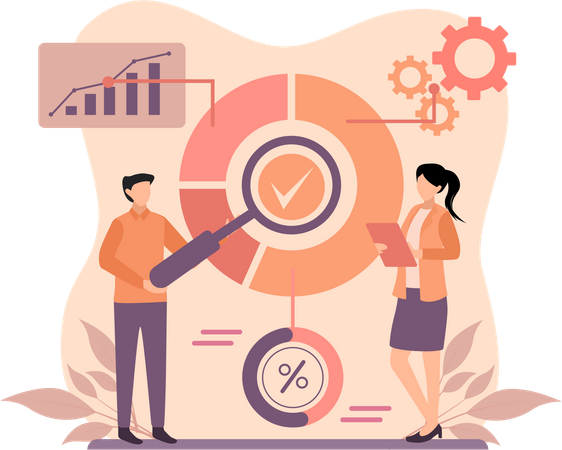 L'équipe commerciale effectue une analyse  Illustration