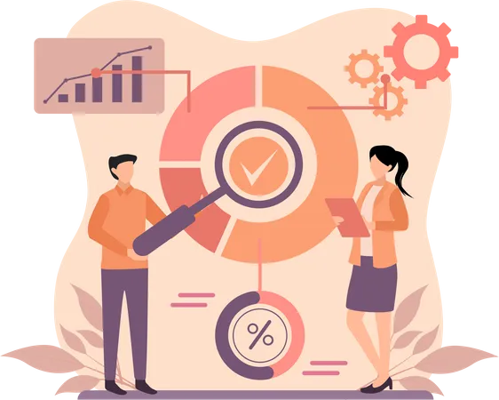 L'équipe commerciale effectue une analyse  Illustration