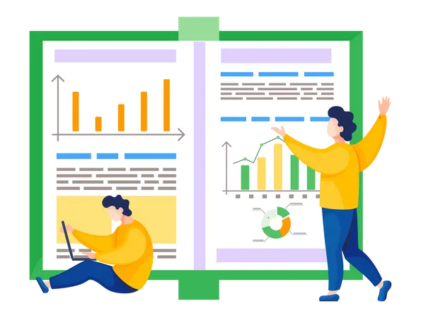 Équipe commerciale présentant le rapport d'analyse  Illustration