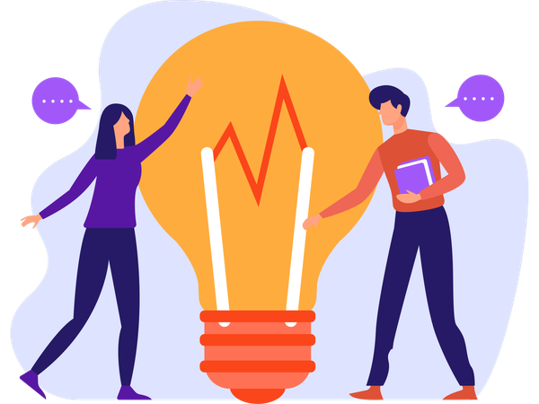 Equipe criativa trabalhando na ideia  Ilustração