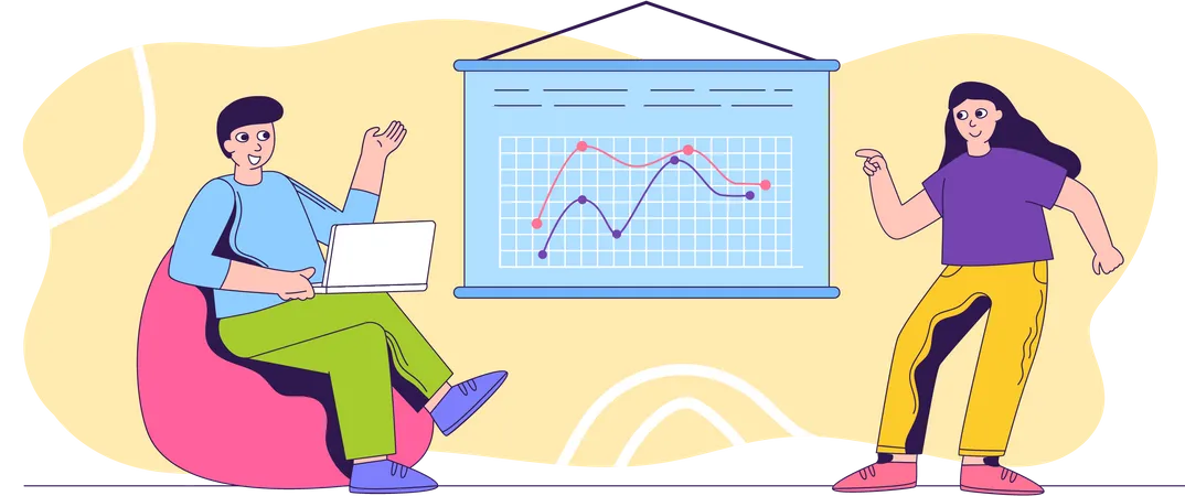 Équipe d'analyse commerciale  Illustration