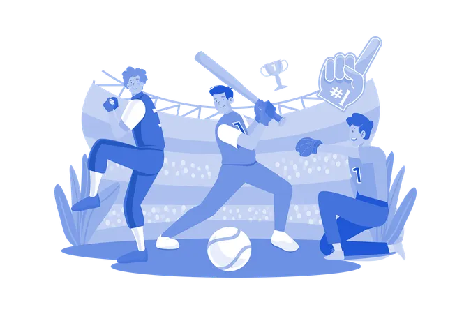 Équipe de baseball  Illustration