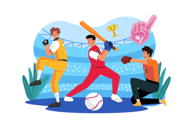 Équipe de baseball  Illustration