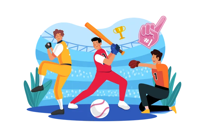 Équipe de baseball  Illustration