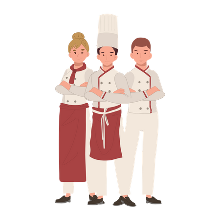 Équipe de chefs professionnels  Illustration