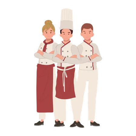 Équipe de chefs professionnels  Illustration