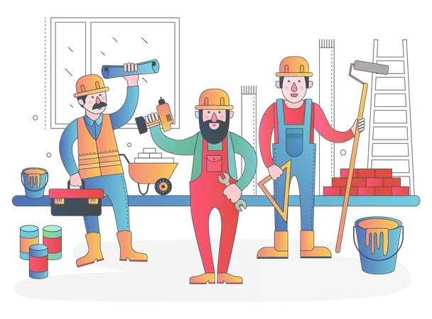 Equipe de construção  Ilustração