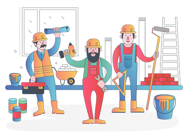 Équipe de construction  Illustration