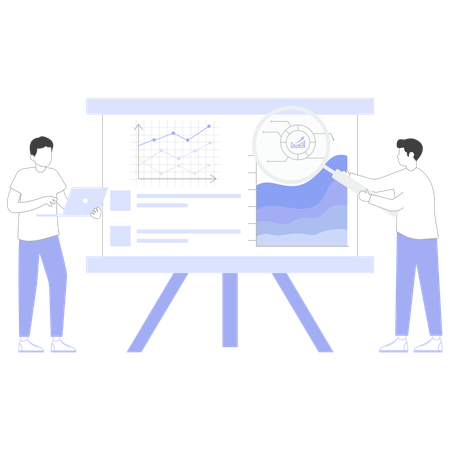 Equipe de negócios com metas de projeto  Ilustração