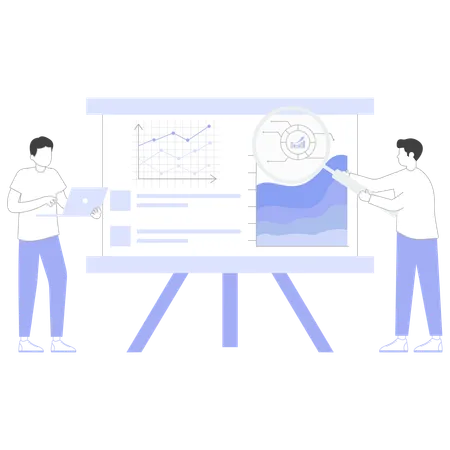 Equipe de negócios com metas de projeto  Ilustração