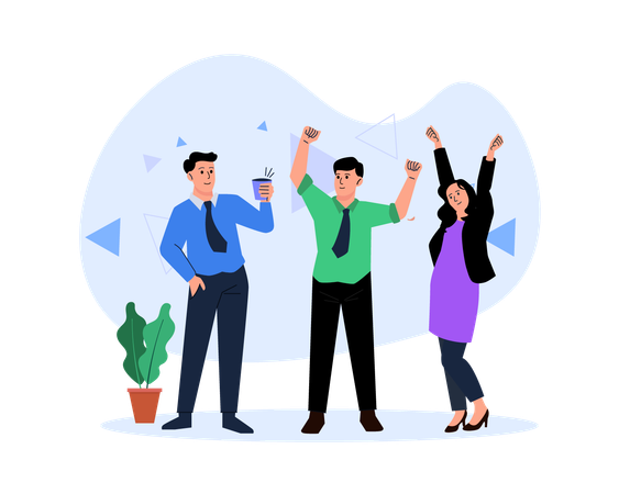 Equipe de negócios comemorando o sucesso  Ilustração
