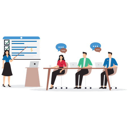 Equipe de negócios fazendo Brainstorming  Illustration