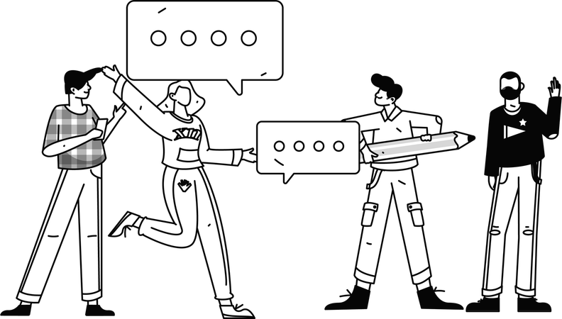Equipe de negócios fazendo discussão de negócios  Ilustração