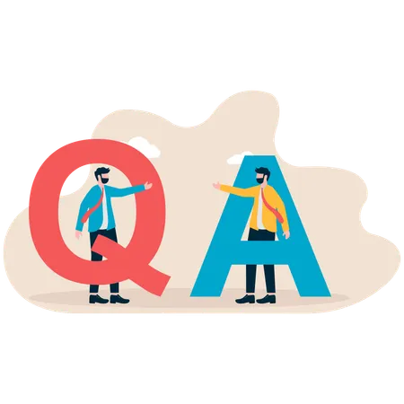 Equipe de negócios resolvendo questões de suporte  Ilustração