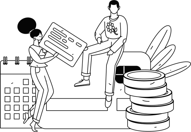 Equipe de negócios trabalhando em análise financeira  Ilustração