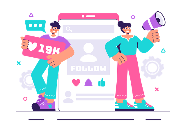Equipe de negócios trabalhando em Branding Online  Illustration