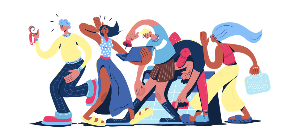 Equipe de negócios trabalhando juntos  Ilustração