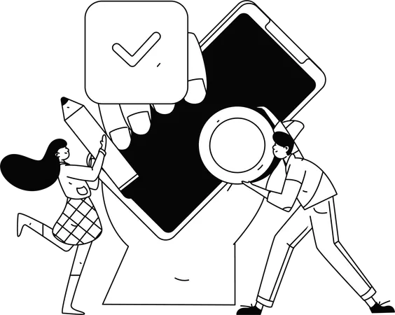 Equipe de negócios trabalhando no gerenciamento de tarefas de negócios  Ilustração