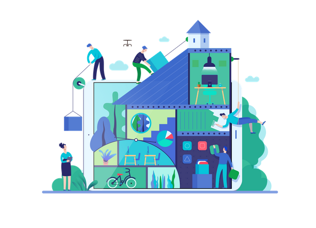 Equipe de negócios trabalhando juntos no projeto  Ilustração