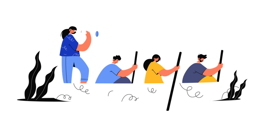Equipe de negócios trabalhando juntos no projeto  Ilustração