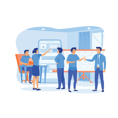 Equipe de negócios trabalhando no projeto  Ilustração