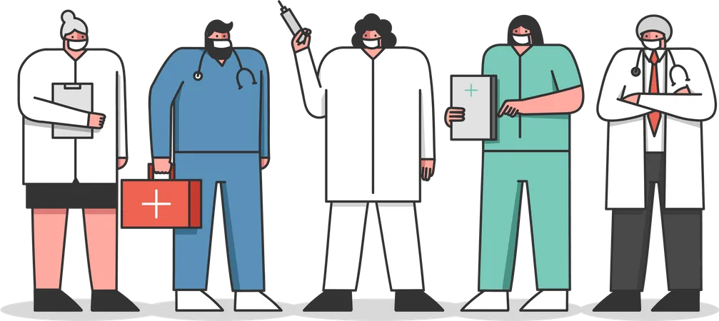 Équipe de professionnels de la santé  Illustration