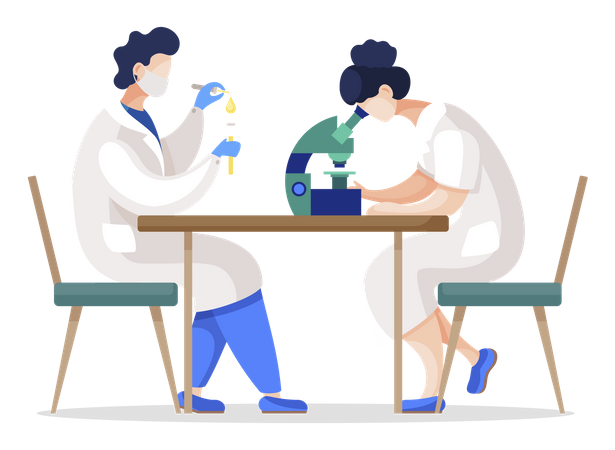 Équipe de scientifiques ou de chercheurs en laboratoire  Illustration