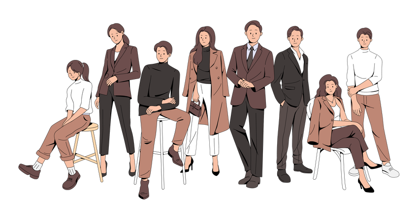 Equipe de trabalhadores de pessoas de negócios  Ilustração