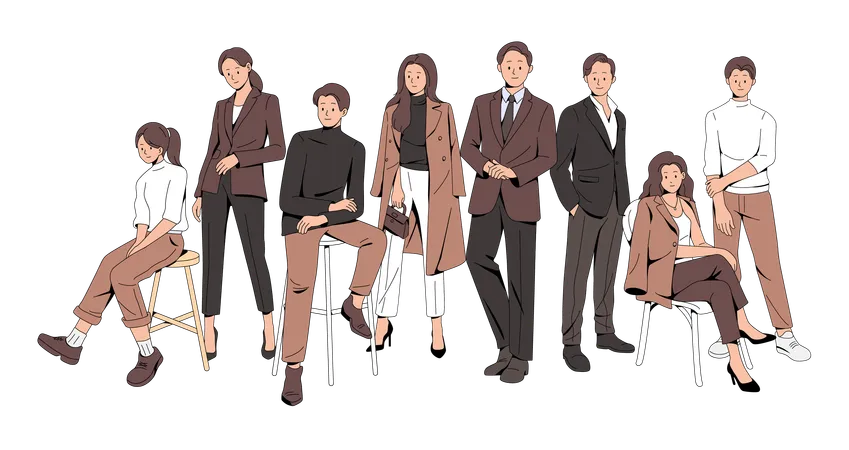 Equipe de trabalhadores de pessoas de negócios  Ilustração