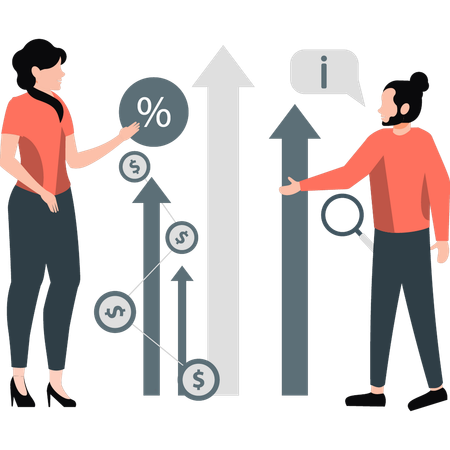 Une équipe discute ensemble du développement commercial  Illustration