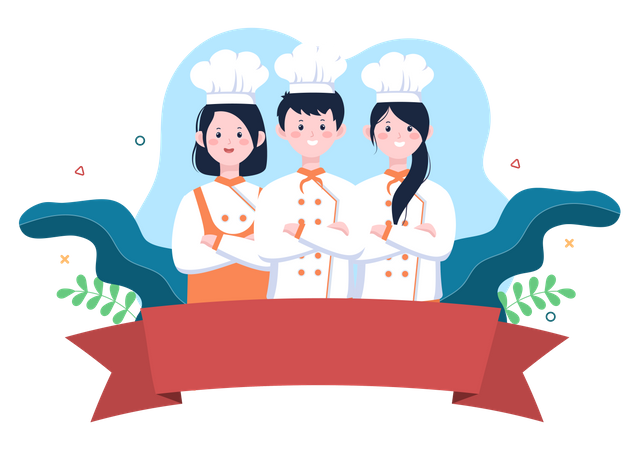 Equipe de chef  Ilustração