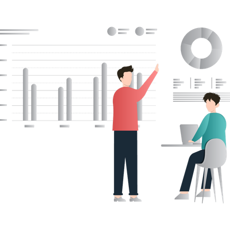 Équipe effectuant une analyse commerciale  Illustration