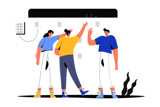 Équipe commerciale analysant les données  Illustration