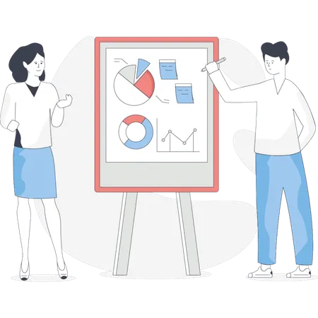 Équipe commerciale gérant le calendrier des tâches  Illustration