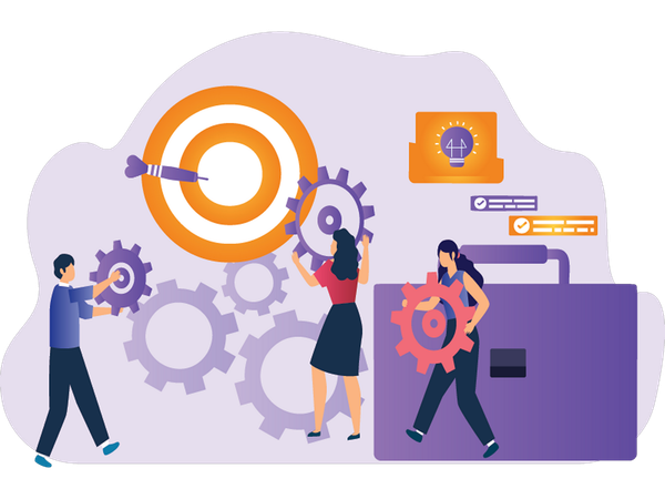 Équipe Établir un objectif ensemble  Illustration