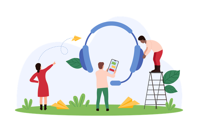 Equipe de Gerenciamento de Suporte ao Cliente  Illustration