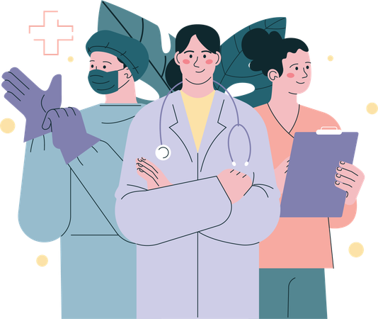 Equipe médica  Ilustração