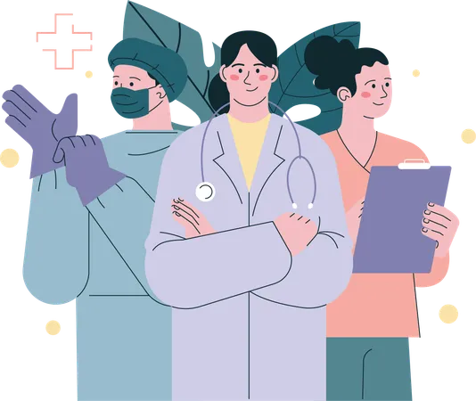 Equipe médica  Ilustração