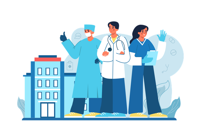 Equipe médica  Ilustração