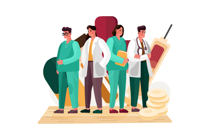 Equipe médica  Ilustração